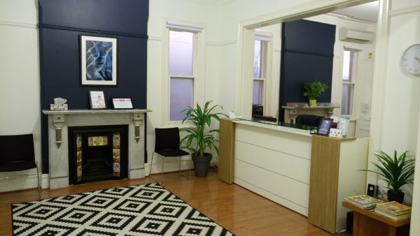 Clinical rooms, waiting room and reception area.