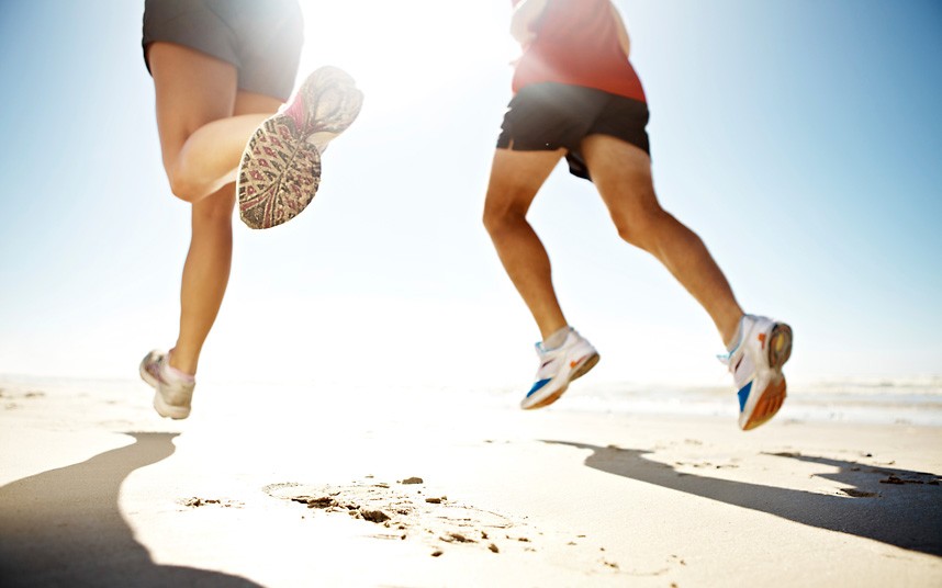 Runners on the beach